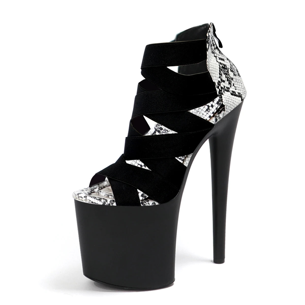 "IM NOT A STRIPPER" 8 INCH PEEP TOE SANDALS