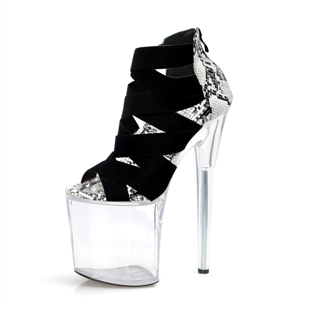 "IM NOT A STRIPPER" 8 INCH PEEP TOE SANDALS