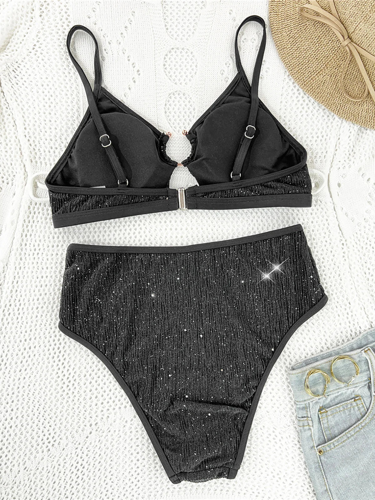 Celestial Sparkle High-Waist Lingerie Set