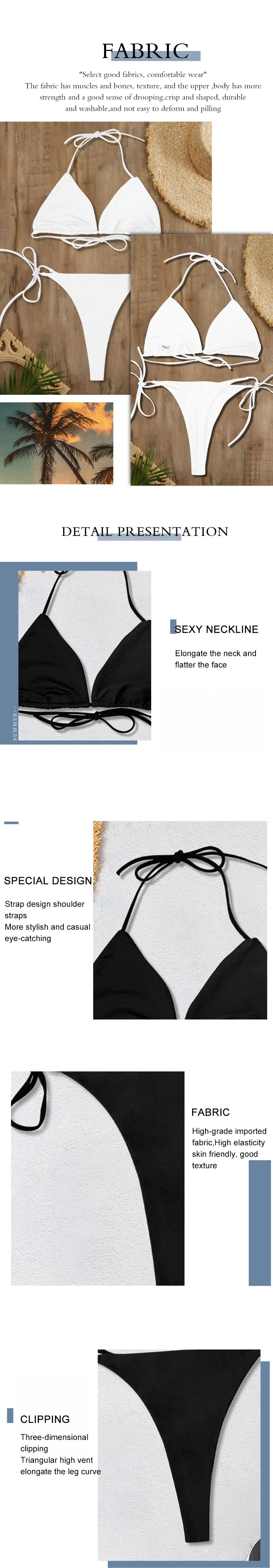 2 Piece Black thong Bikini