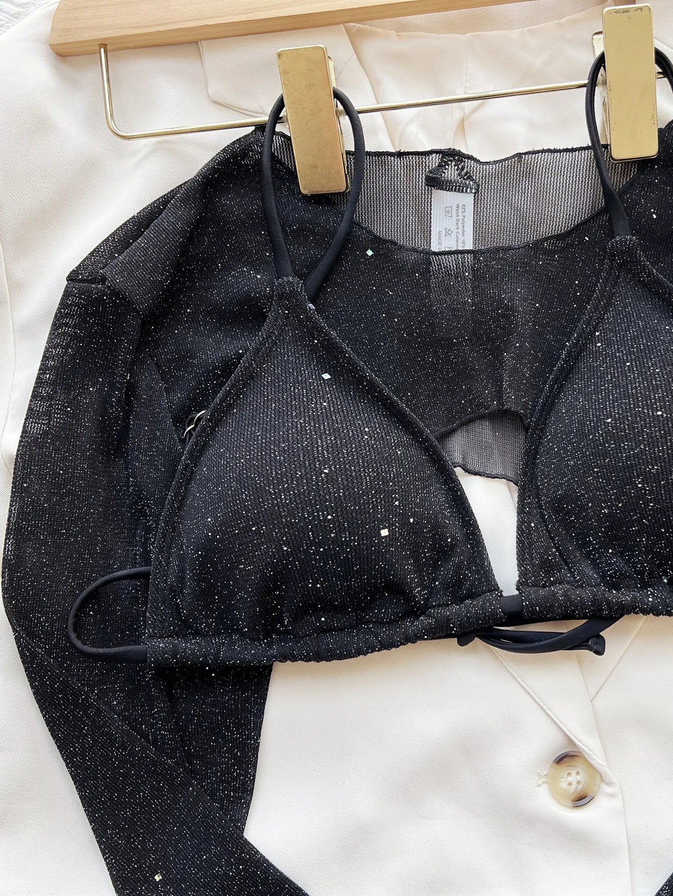 Midnight Fantasy 3-Piece Glitter Bikini Set