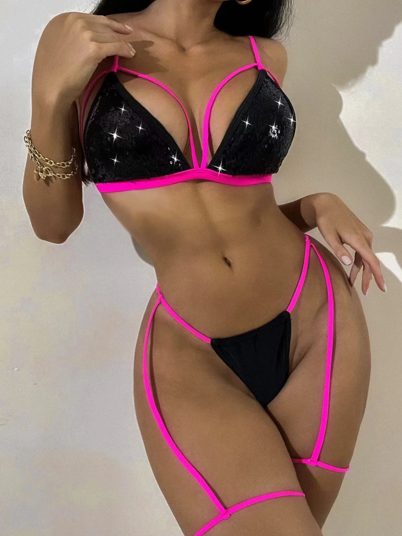 Neon Nights Strappy Sparkle Set