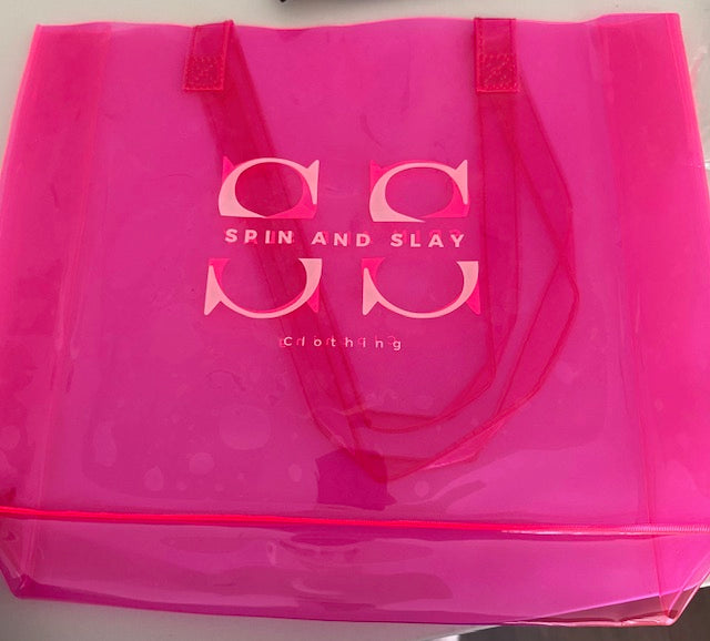 Spin and Slay PVC Tote Bag
