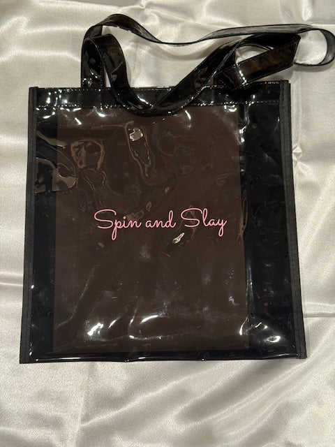 Spin and Slay PVC Tote Bag