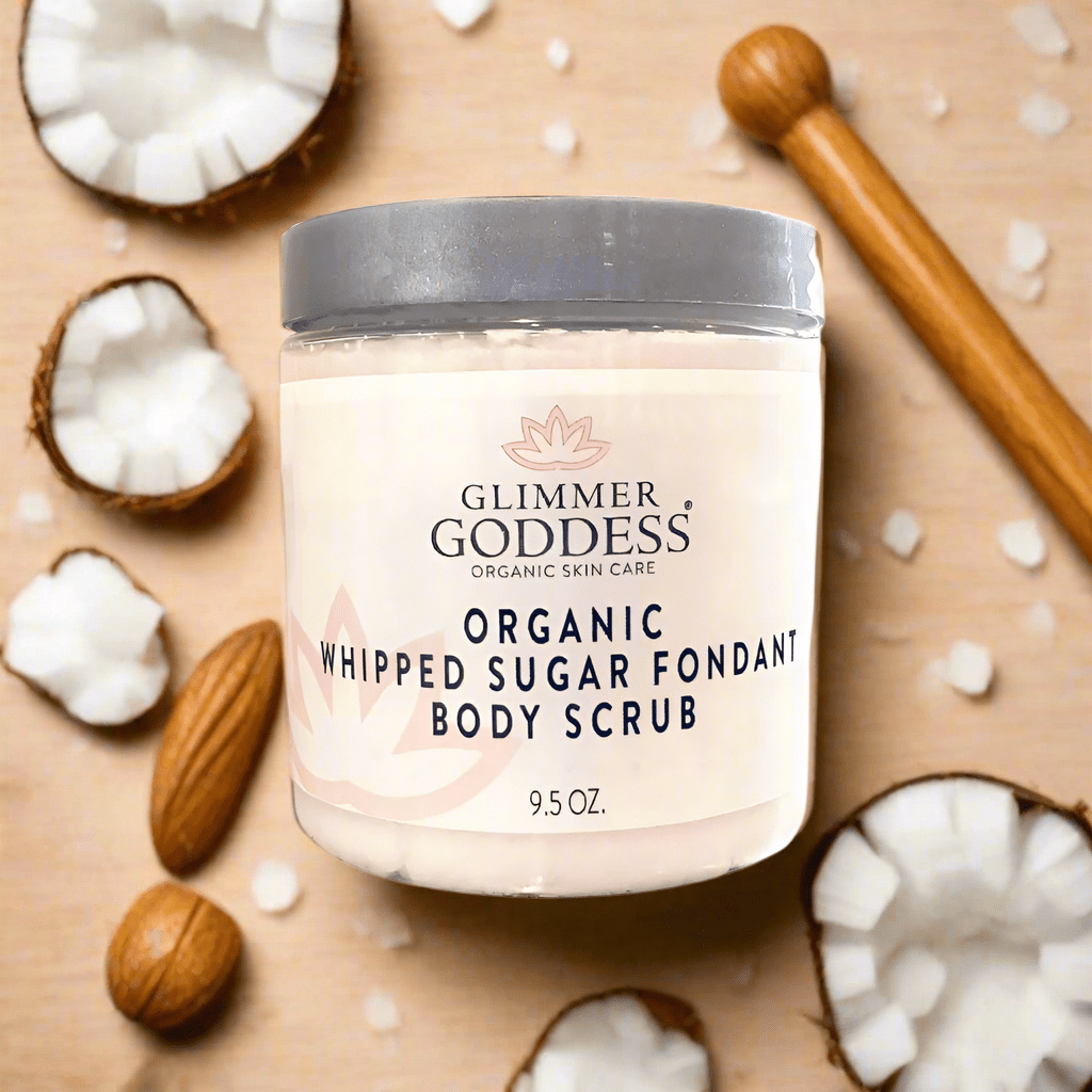 Organic Whipped Sugar Fondant Exfoliating Body Scrub - Crepey Skin Treatment-3