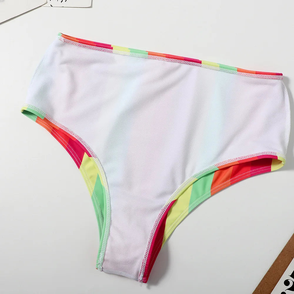 Sunset Stripe Retro Bikini Set