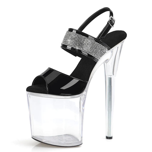 "MARILYN" 8" RHINESTONE SANDALS