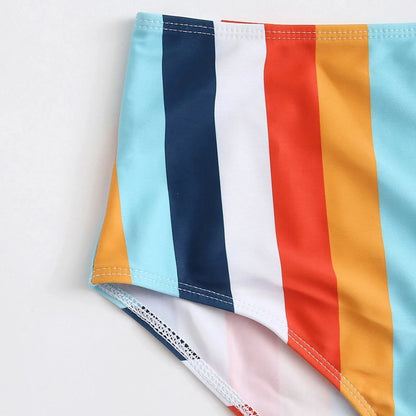 Sunset Stripe Retro Bikini Set