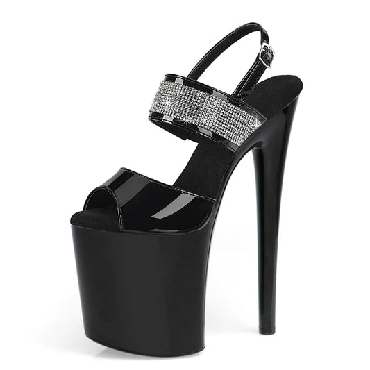"MARILYN" 8" RHINESTONE SANDALS