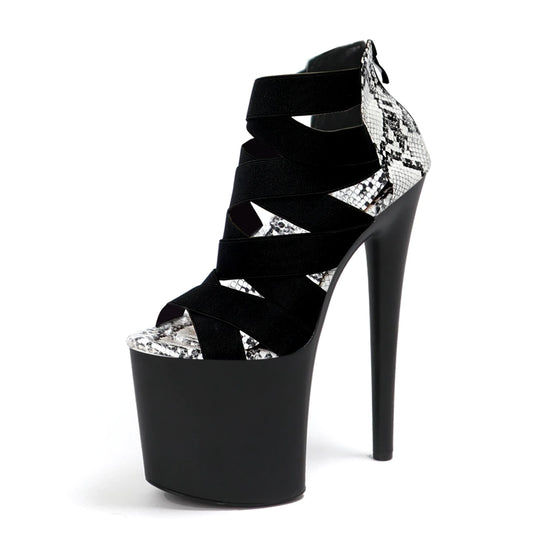 "IM NOT A STRIPPER" 8 INCH PEEP TOE SANDALS