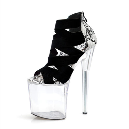 "IM NOT A STRIPPER" 8 INCH PEEP TOE SANDALS