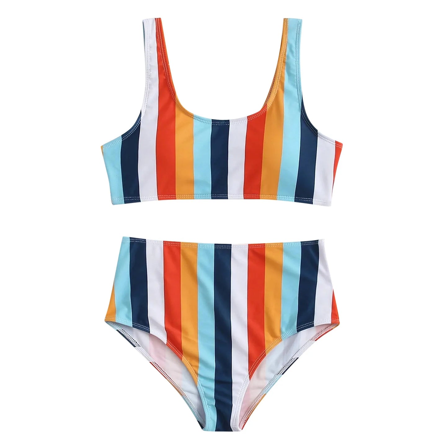 Sunset Stripe Retro Bikini Set