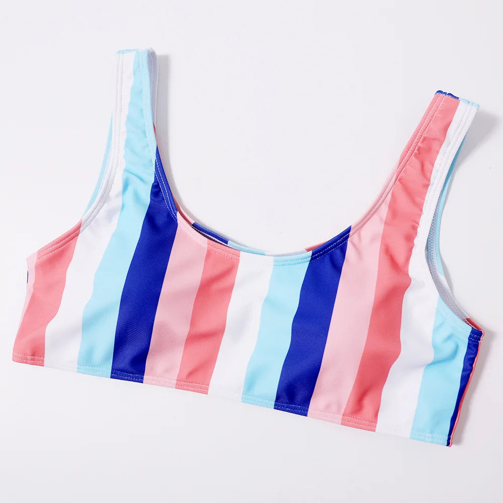 Sunset Stripe Retro Bikini Set