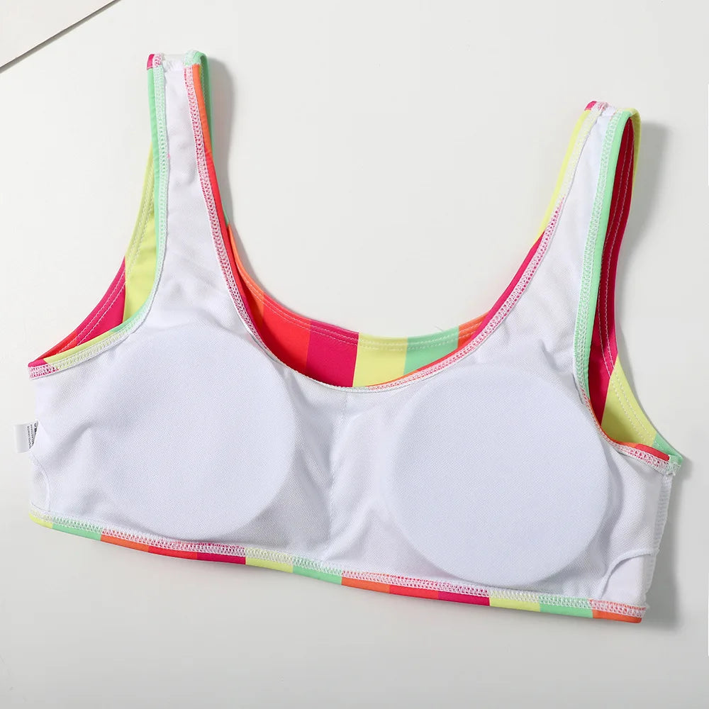 Sunset Stripe Retro Bikini Set