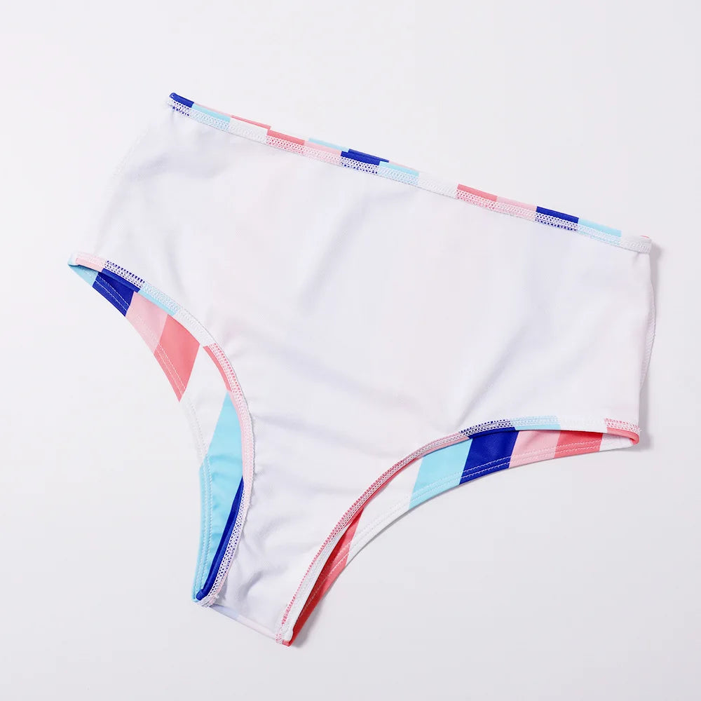 Sunset Stripe Retro Bikini Set