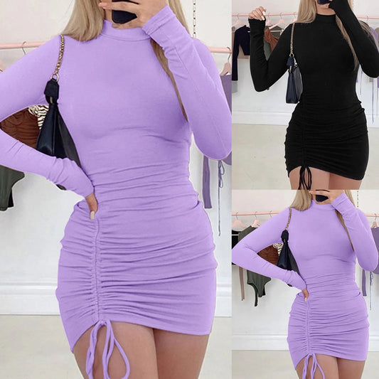 Long Sleeve Ruched Dress