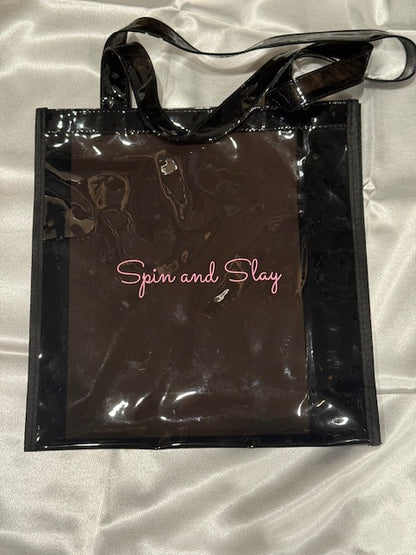 Spin and Slay PVC Tote Bag