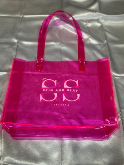 Spin and Slay PVC Tote Bag