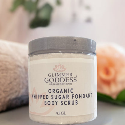 Organic Whipped Sugar Fondant Exfoliating Body Scrub - Crepey Skin Treatment-4